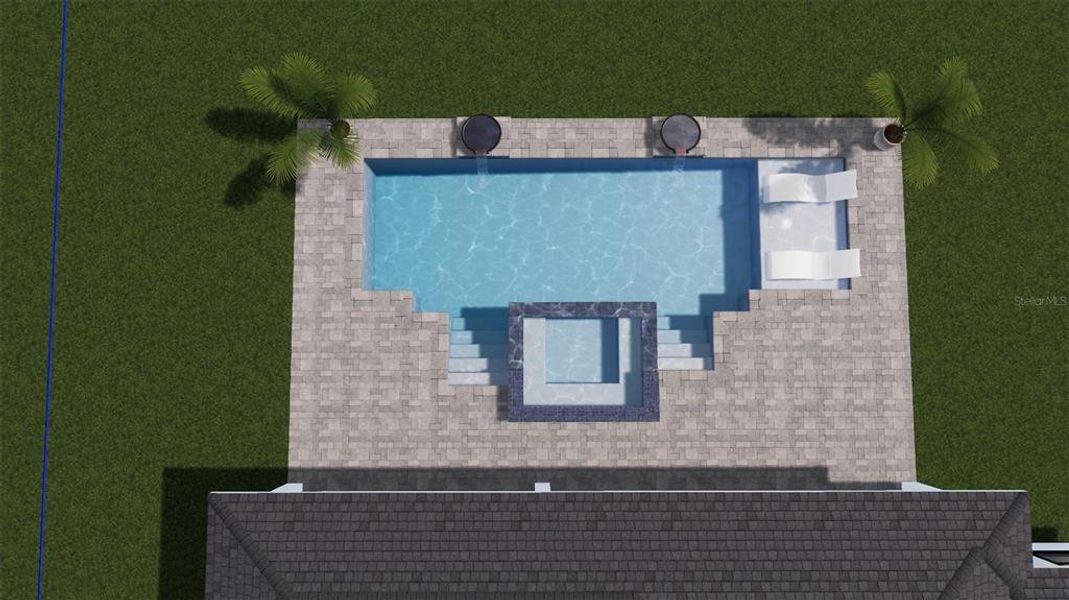 Exterior rendering of this home design in Cassata Lakes, Nokomis, FL (Image 3).