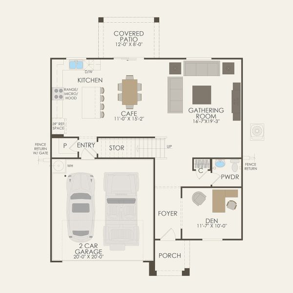 2D floor plan layout of this home in Copper Falls, Buckeye, AZ (Image 20).