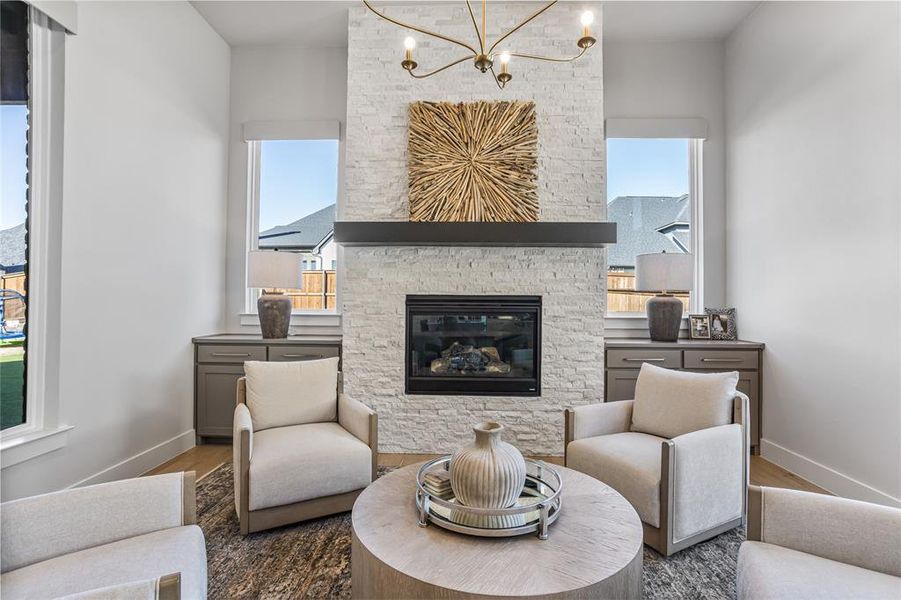 The hearth room is the perfect place for family and friends to visit with the cook in style and comfort, or a great place to read and relax