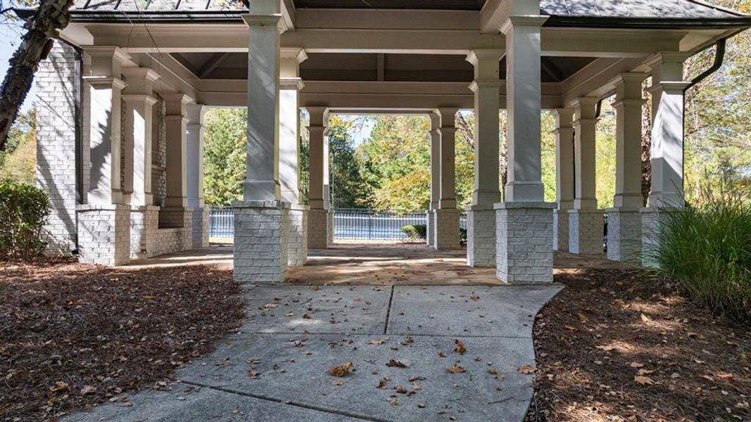 Exterior details and patio area of a home in Hamptons at Riverwood South, Dallas (Image 2).
