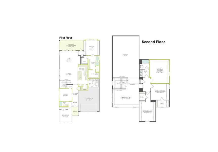 2D floor plan layout of this home in Painted Tree, McKinney, TX (Image 3).