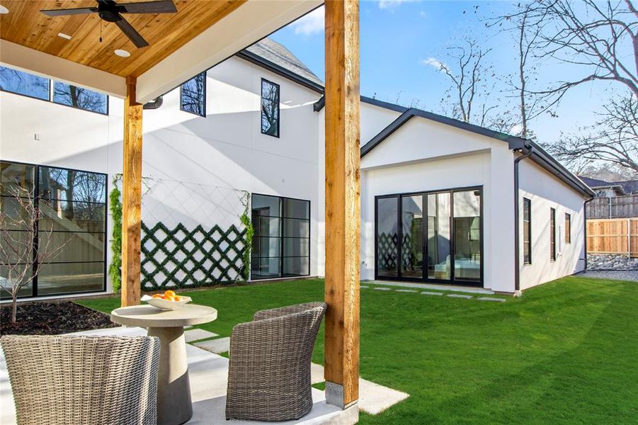 Exterior details and patio area of a home in , Dallas (Image 3). Exterior details and patio area of a home in , Dallas (Image 3).