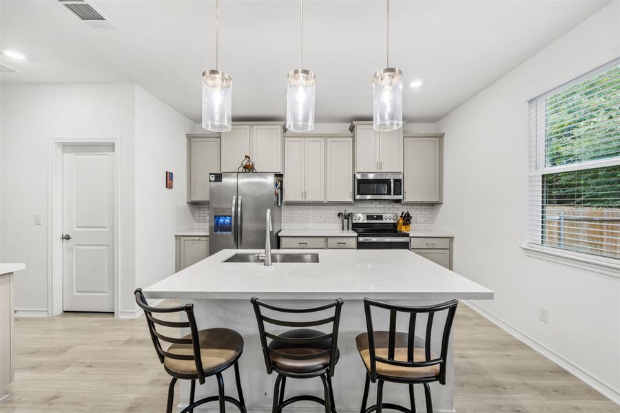 Furnished interior view inside a new home in Stonewall Ranch 50s, Liberty Hill (Image 9).