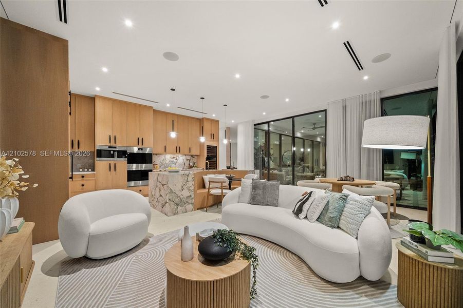 Furnished interior view inside a new home in , Miami (Image 82).