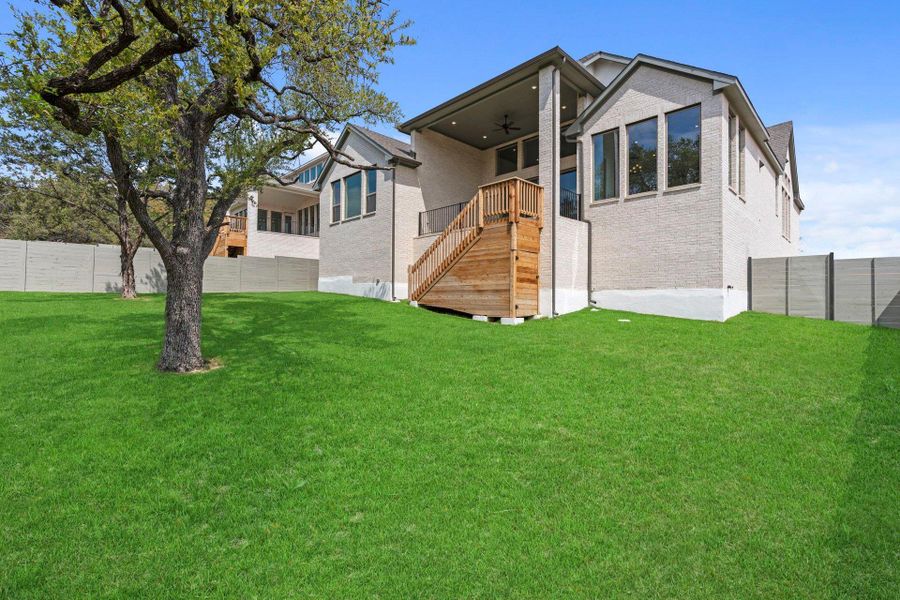 Rear of Home and Private Backyard