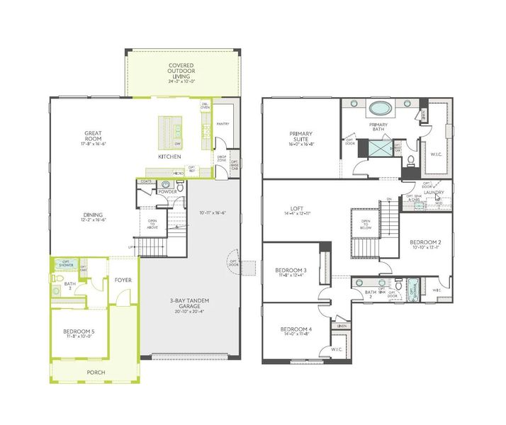 2D floor plan layout of this home in Soleo, San Tan Valley, AZ (Image 4). 2D floor plan layout of this home in Soleo, San Tan Valley, AZ (Image 4).