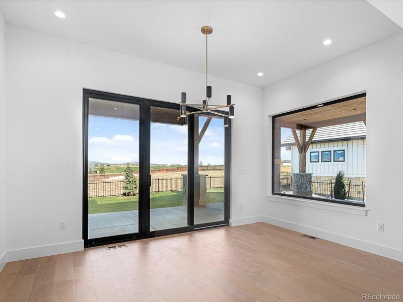 Appealing dining room with chandalier