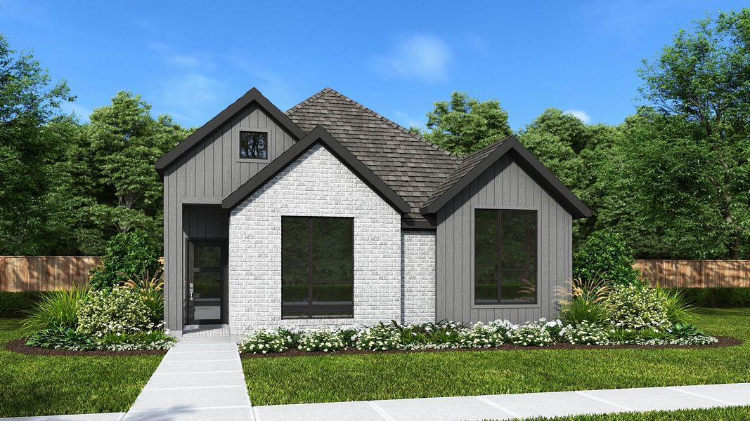 Representative exterior photo of a completed home built from the 1561W by Perry Homes in Avondale, Rockwall, TX (Image 4). Representative exterior photo of a completed home built from the 1561W by Perry Homes in Avondale, Rockwall, TX (Image 4).