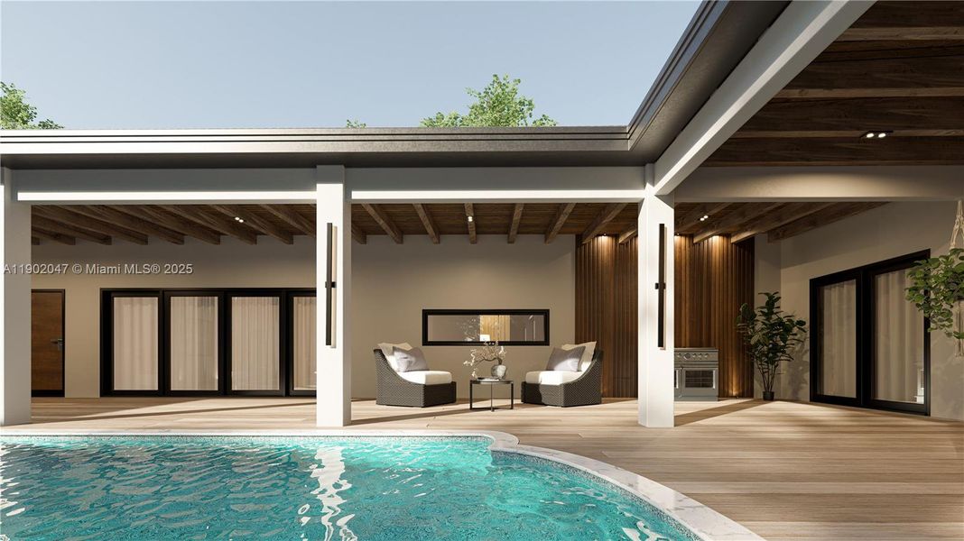 Exterior details and patio area of a home in , Palmetto Bay (Image 1).