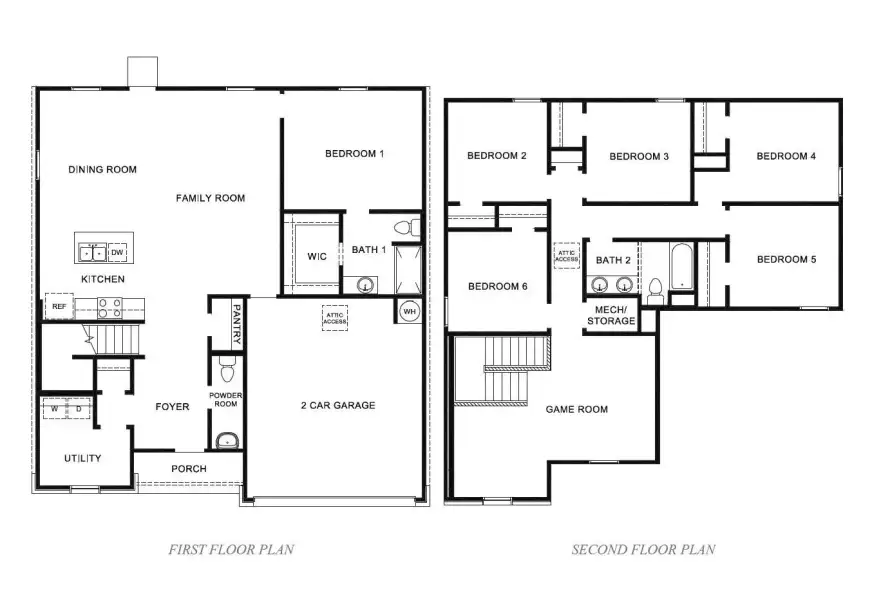 2D floor plan layout for the Denise by D.R. Horton in Fisher's Cove, Aransas Pass, TX (Image 3). 2D floor plan layout for the Denise by D.R. Horton in Fisher's Cove, Aransas Pass, TX (Image 3).