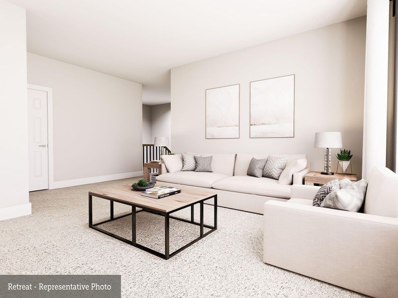 Furnished interior view inside a new home in The Woodlands Hills - Premier Collection, Willis (Image 4).