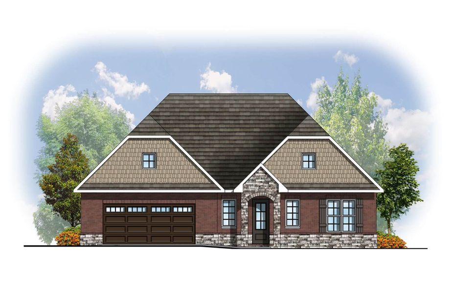Representative rendering of the exterior for the Laurel I by Cook Bros. Homes (Image 2).