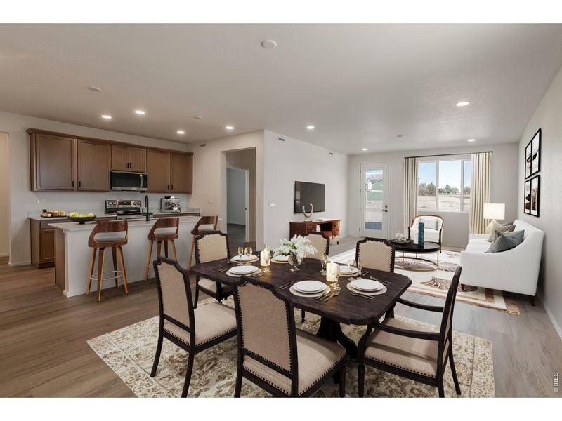 Furnished interior view inside a new home in Bloom Trailblazer Collection - Single Family Homes, Fort Collins (Image 9).