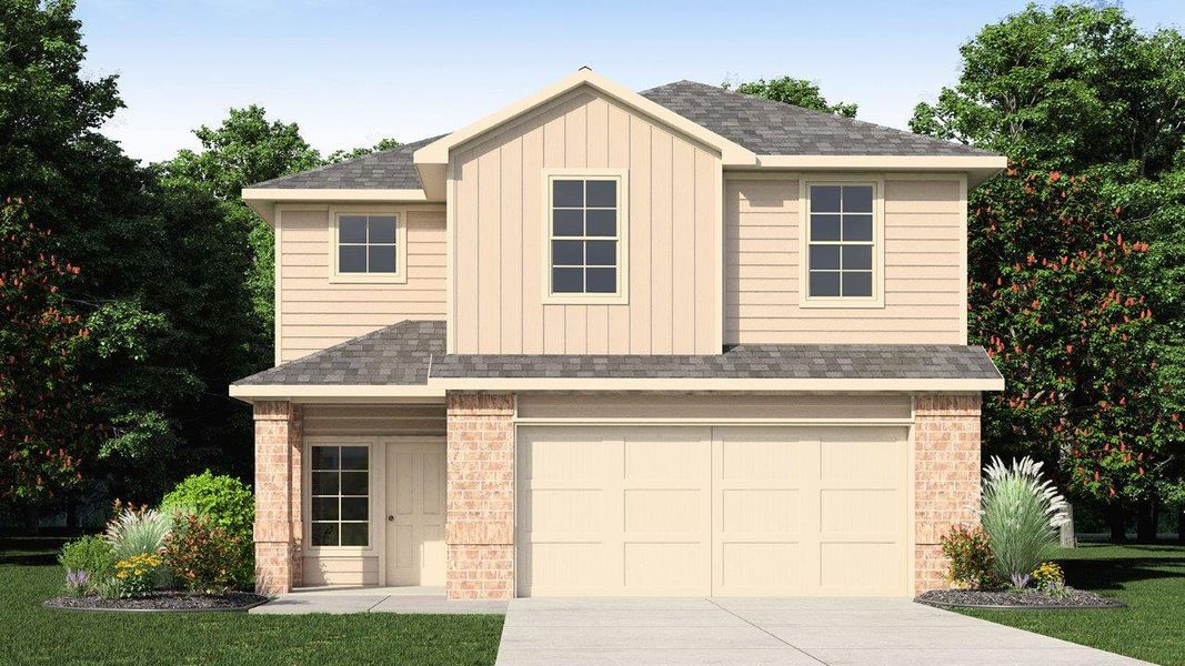 Representative exterior photo of a completed home built from the Emma by D.R. Horton in Bridges Mill, Corpus Christi, TX (Image 1).