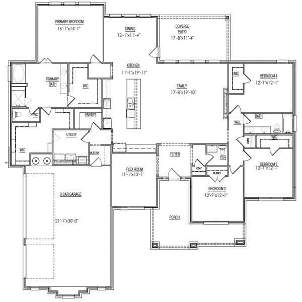 2D floor plan layout for the The Riverbend by Lillian Custom Homes in The Arbors Midlothian, Midlothian, TX (Image 5).