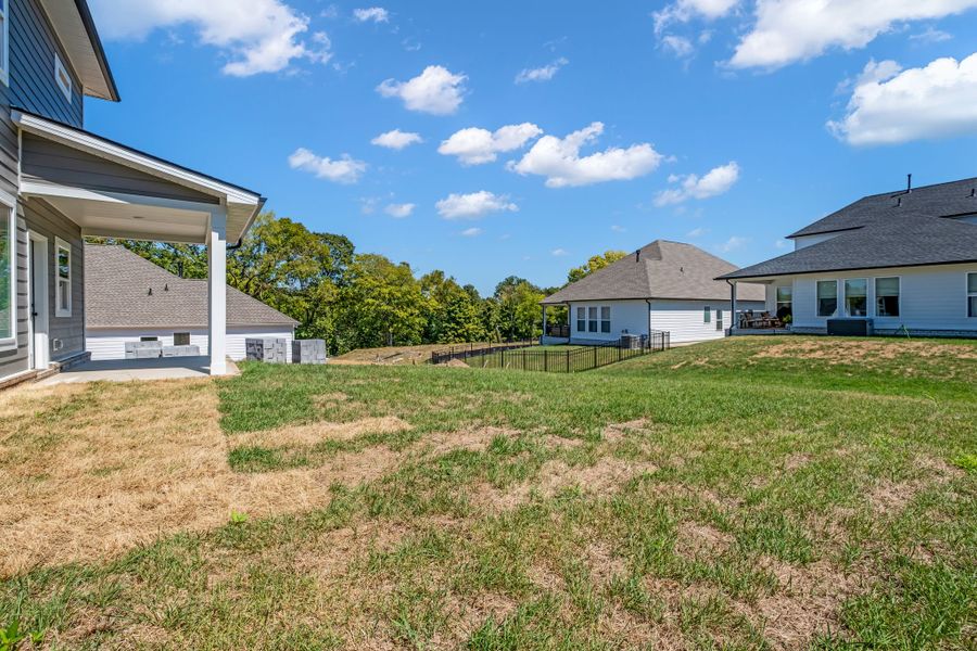 Exterior details and patio area of a home in The Preserve at Five Oaks, Lebanon (Image 3).