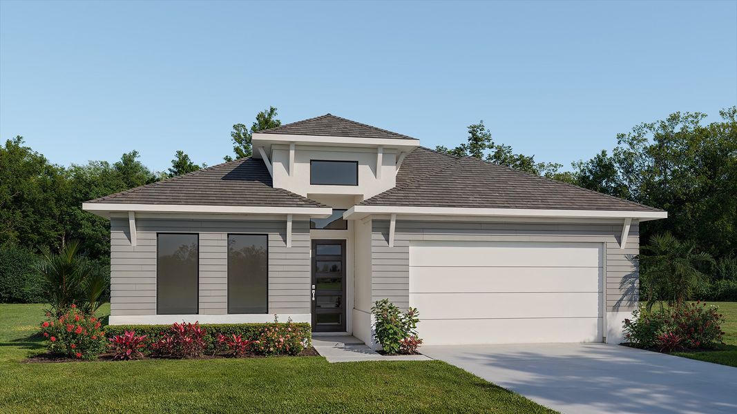 Representative exterior photo of a completed home built from the 2566F by Perry Homes in Mandarin Grove, Palmetto, FL (Image 2).