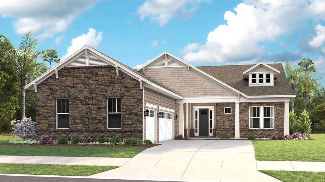 BS-Craftsman Courtyard Stone Elevation BS-Craftsman Courtyard Stone Elevation