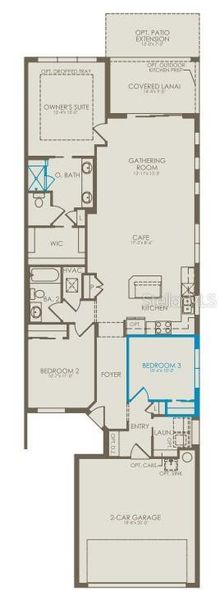 2D floor plan layout of this home in Del Webb Sunbridge, St. Cloud, FL (Image 4).
