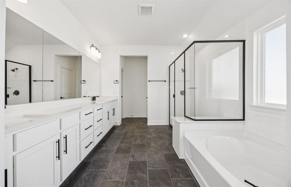 Owner's private bath with double vanity Owner's private bath with double vanity