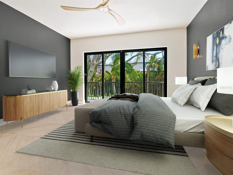 Virtual Staged Master Bedroom