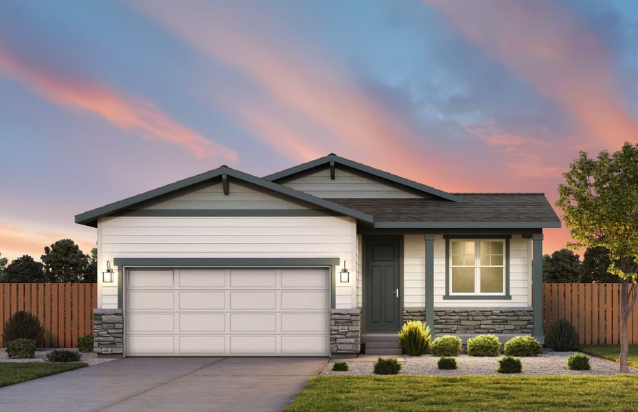 Representative exterior photo of a completed home built from the Hewitt II by Pulte Homes in Wolf Creek Run West, Strasburg, CO (Image 2).