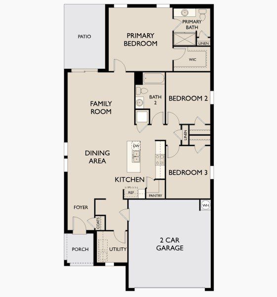 2D floor plan layout for the Glimmer by Starlight Homes in Crossing at Givhans, Ridgeville, SC (Image 3).