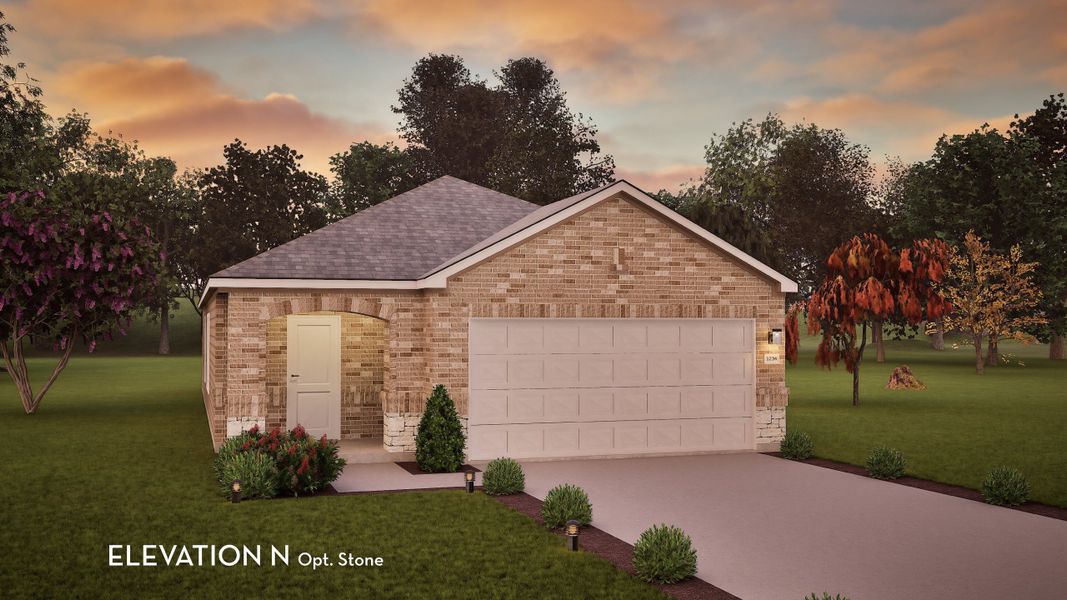 Representative exterior photo of a completed home built from the Oak by CastleRock Communities in Colony at Pinehurst, Pinehurst, TX (Image 16).