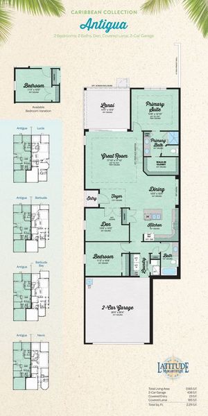 2D floor plan layout for the Antigua by Minto Communities in Latitude Margaritaville Watersound, Panama City Beach, FL (Image 3). 2D floor plan layout for the Antigua by Minto Communities in Latitude Margaritaville Watersound, Panama City Beach, FL (Image 3).