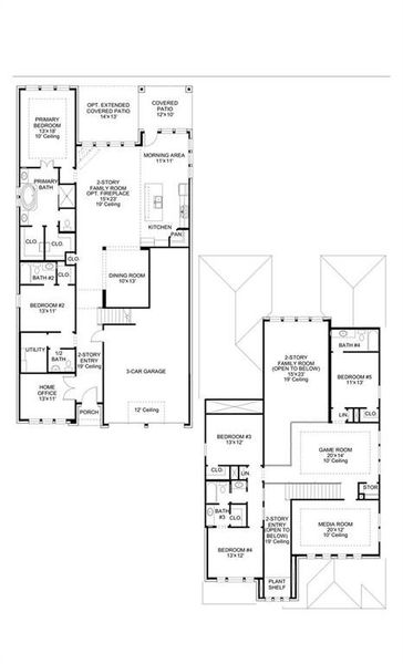 2D floor plan layout of this home in Cambridge Crossing, Celina, TX (Image 4).