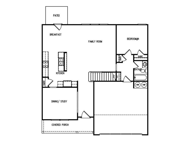 2D floor plan layout of this home in Sutton's Landing, Statham, GA (Image 3).