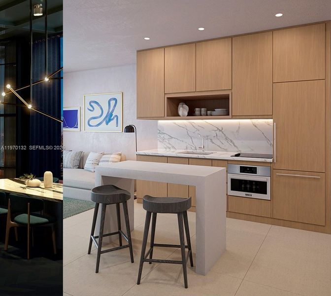 Furnished interior view inside a new home in , Miami (Image 3).