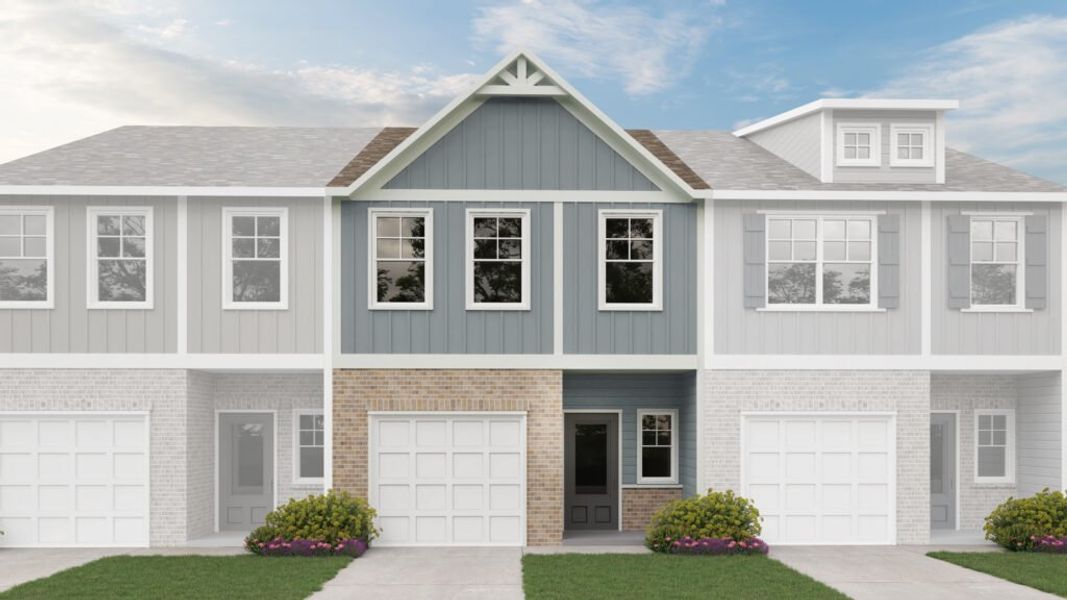 Representative exterior photo of a completed home built from the The Chandler II by Direct Residential Communities in Vickers Point - Townhomes, Fairburn, GA (Image 5).