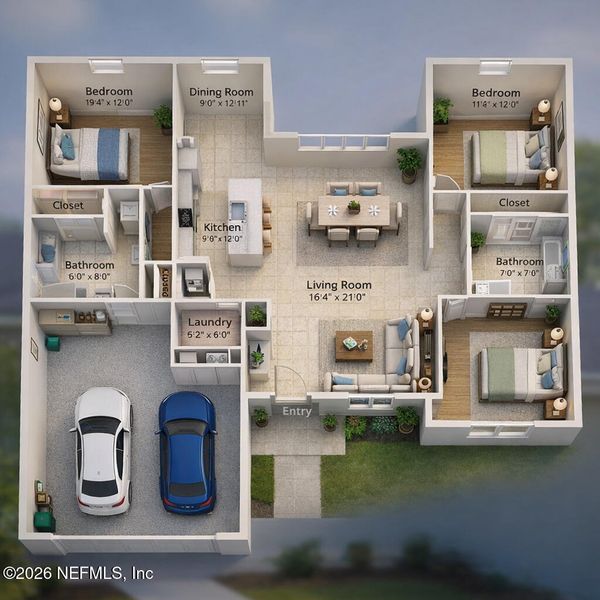 2D floor plan layout of this home in , Palm Coast, FL (Image 4).