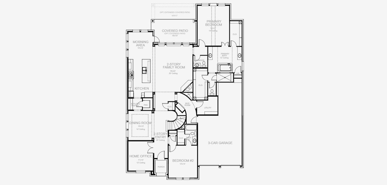 2D floor plan layout for the 553A by Britton Homes in Mustang Lakes 60', Celina, TX (Image 3).