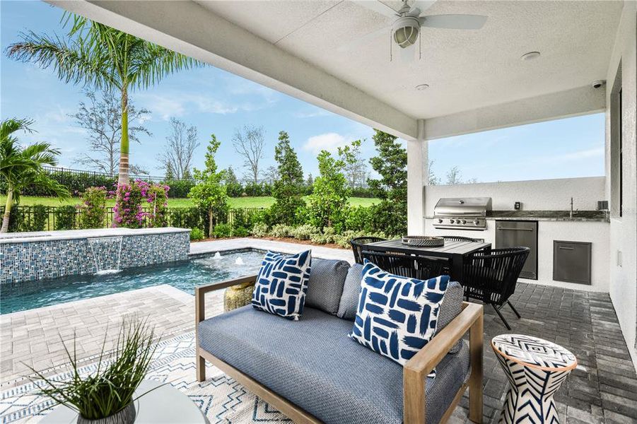 Exterior details and patio area of a home in Cresswind Lakewood Ranch, Lakewood Ranch (Image 25). Exterior details and patio area of a home in Cresswind Lakewood Ranch, Lakewood Ranch (Image 25).