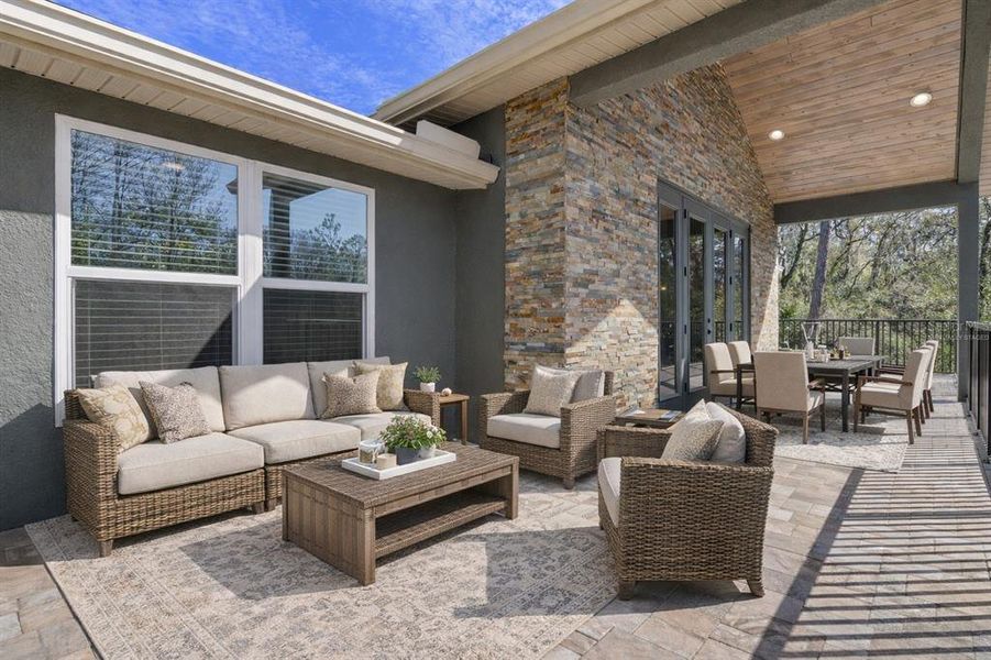 Exterior details and patio area of a home in , Webster (Image 36).