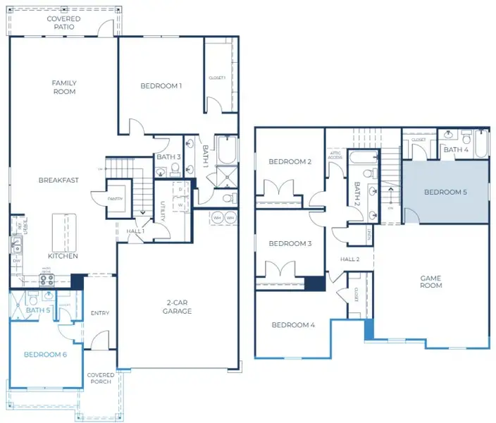 2D floor plan layout of this home in Three Creeks, Belton, TX (Image 2). 2D floor plan layout of this home in Three Creeks, Belton, TX (Image 2).