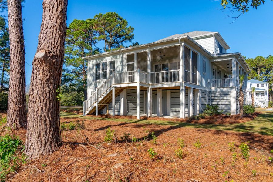 Exterior details and patio area of a home in , Awendaw (Image 30).
