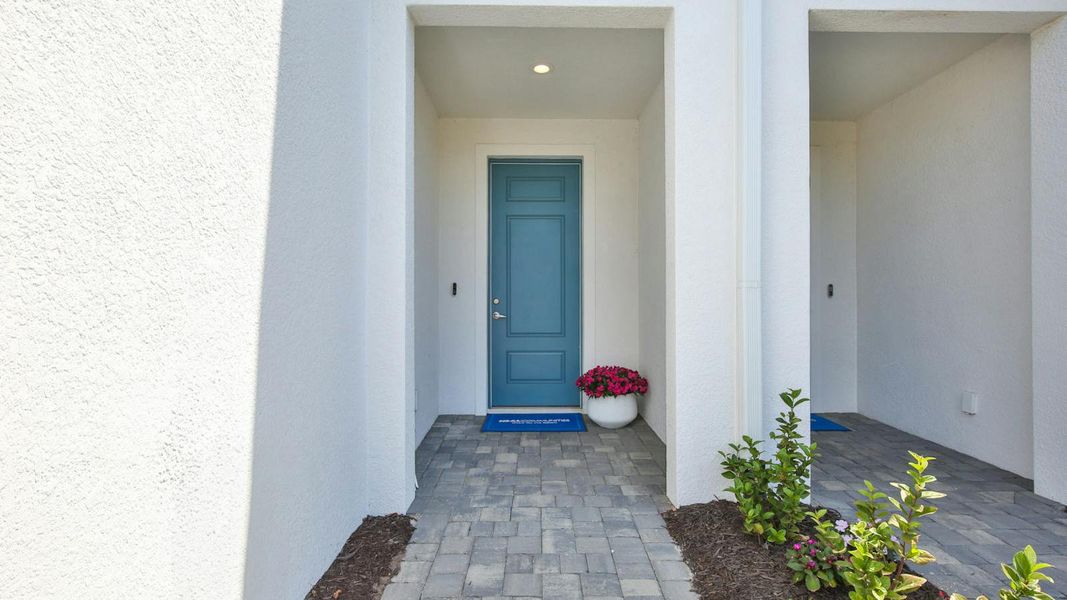 Exterior details and patio area of a home in Palm Grove Real Estate and Homes for Sale in Lakewood Ranch, FL - Neal Communities, Lakewood Ranch (Image 23).
