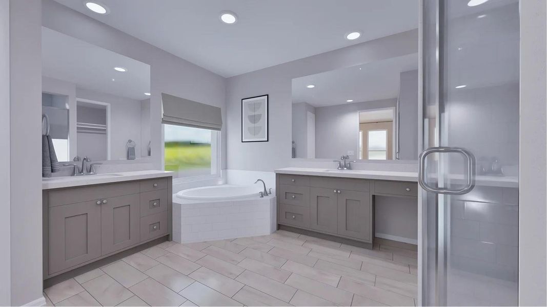 Furnished interior view inside a new home in Samara: Wentworth, League City (Image 7).