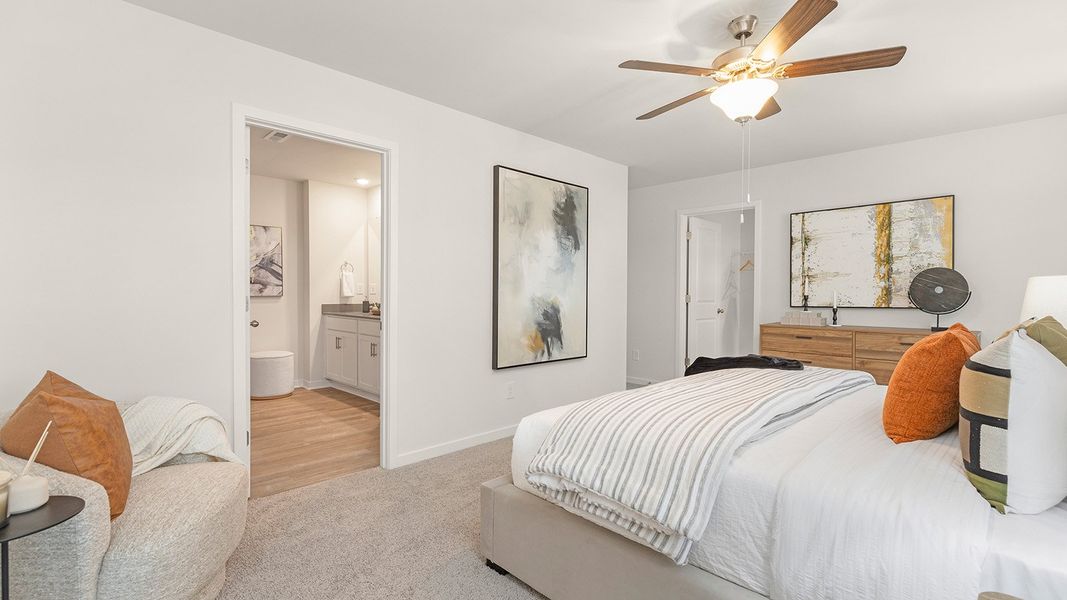 Furnished interior view inside a new home in Reedy Creek Preserve, Charlotte (Image 15).