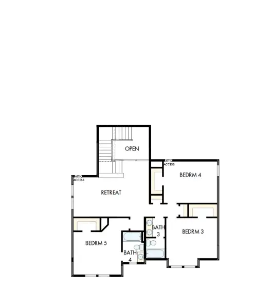 2D floor plan layout of this home in Bridgeland Central: Emerald Heights - Enclave Collection, Cypress, TX (Image 5).