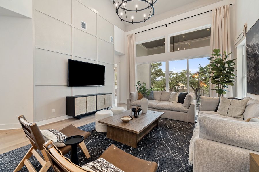 Representative furnished interior of a home built from the Linden by Tri Pointe Homes in Wolf Ranch, Georgetown (Image 27).