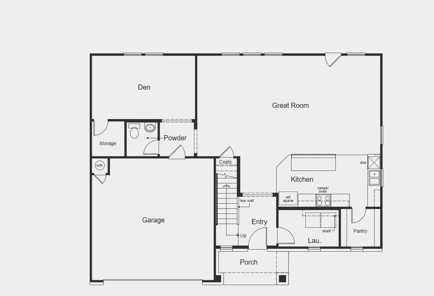 2D floor plan layout for the Plan 2831 by KB Home in Davina, Rosenberg, TX (Image 3).