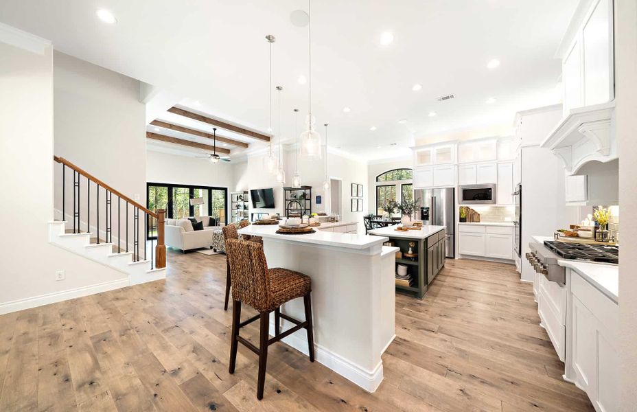 Representative furnished interior of a home built from the 3546 by Ravenna Homes in The Woodlands Hills 65′, Willis (Image 11).
