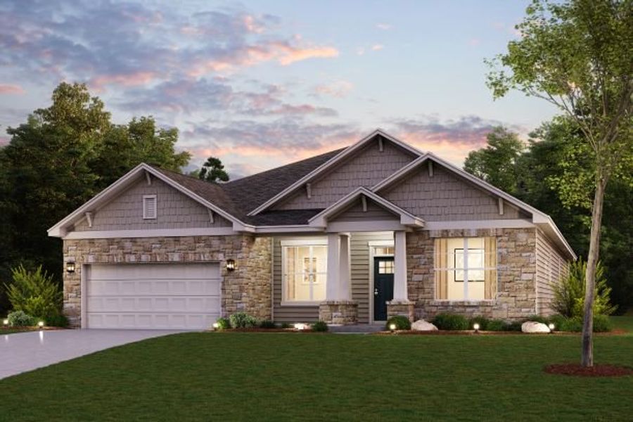 A house with a large front yard.