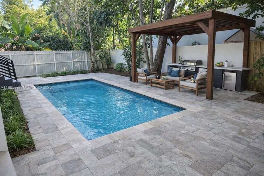 Exterior details and patio area of a home in , Miami (Image 3).