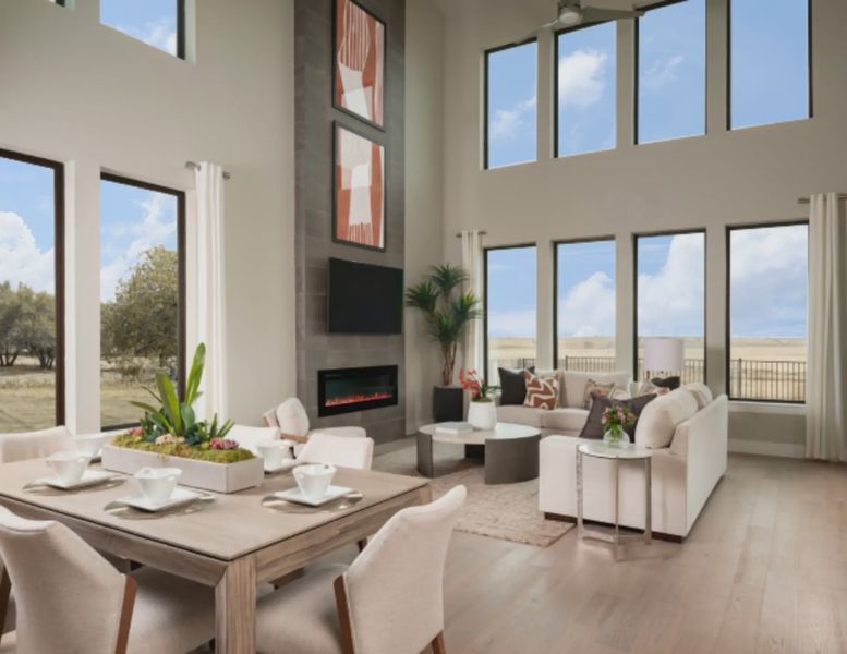 Representative furnished interior of a home built from the Harding 4232 by GFO Home in Bluffview Reserve, Leander (Image 6).