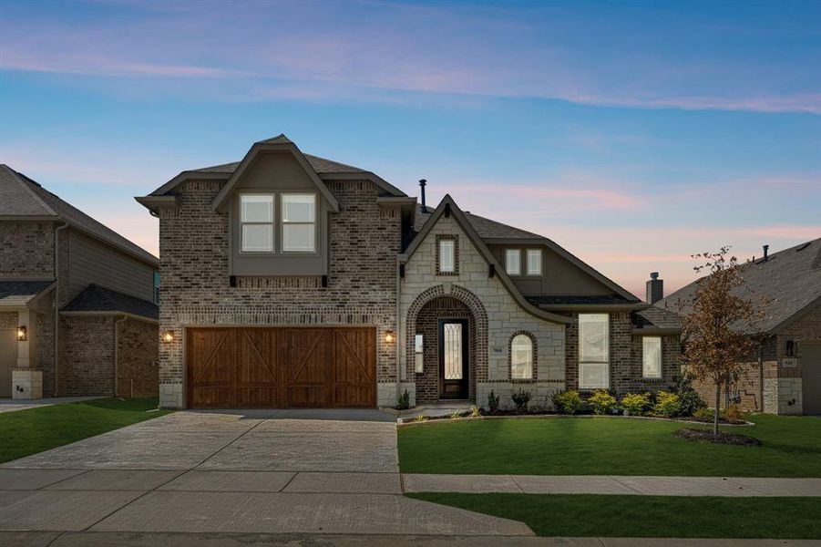 Front exterior of a new home in Eagle Glen 50, Alvarado, TX, highlighting curb appeal (Image 1). Front exterior of a new home in Eagle Glen 50, Alvarado, TX, highlighting curb appeal (Image 1).